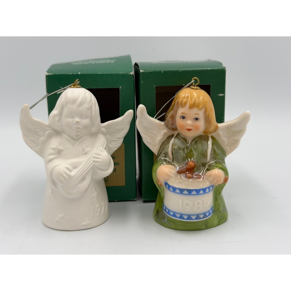 Goebel Angel Bell Ornaments 1977 1984 Set W Germany Christmas Boxed